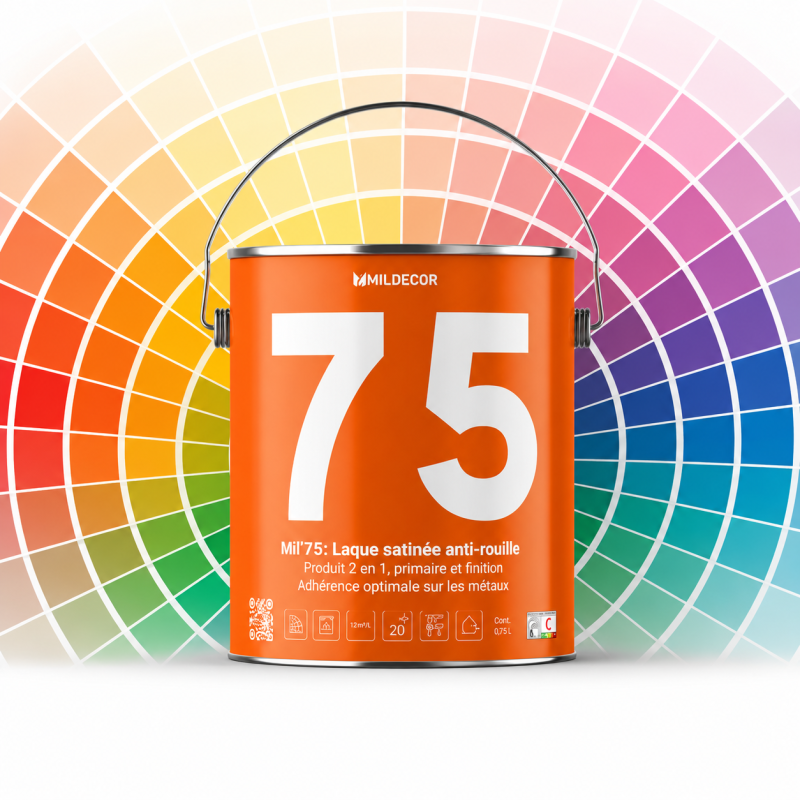 MIL'75 Laque satinée anti-rouille COULEUR